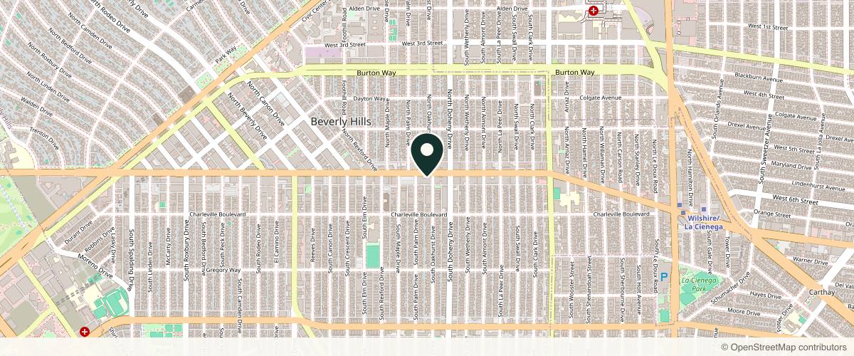 Map showing Newman Dermatology in Beverly Hills, California