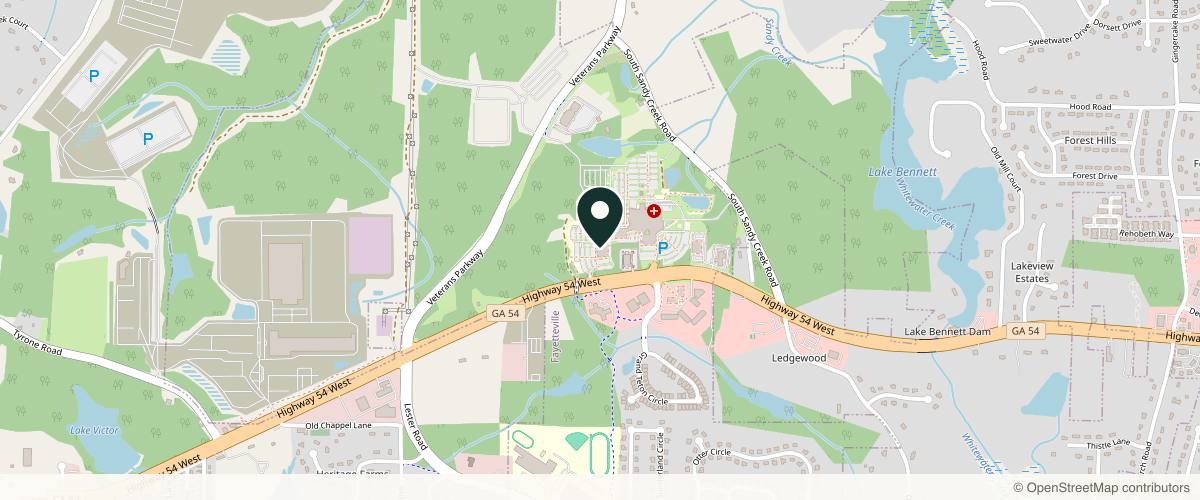 Map showing Nicole Sroka, MD in Peachtree City, Georgia
