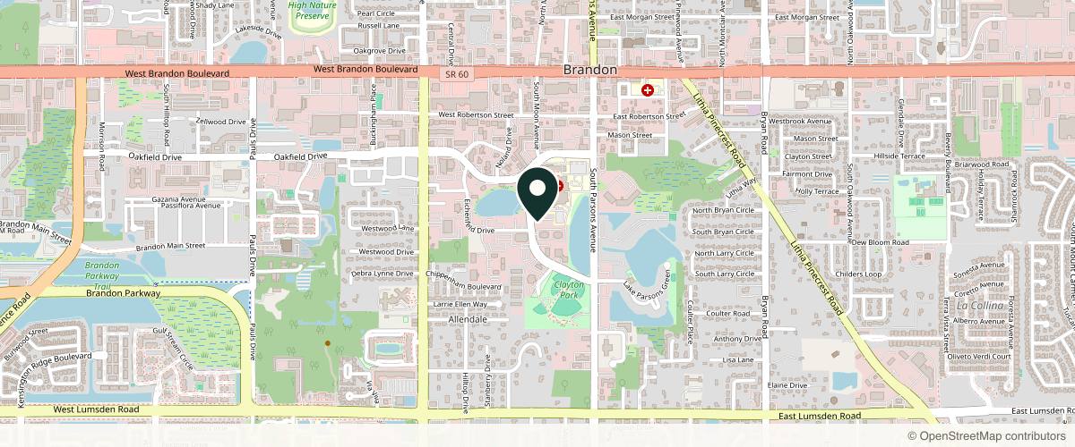 Map showing Norberto Mancera, MD in Brandon, Florida