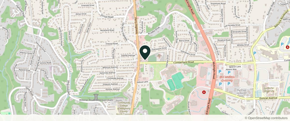 Map showing North Hills Center for Dermatology in Pittsburgh, Pennsylvania