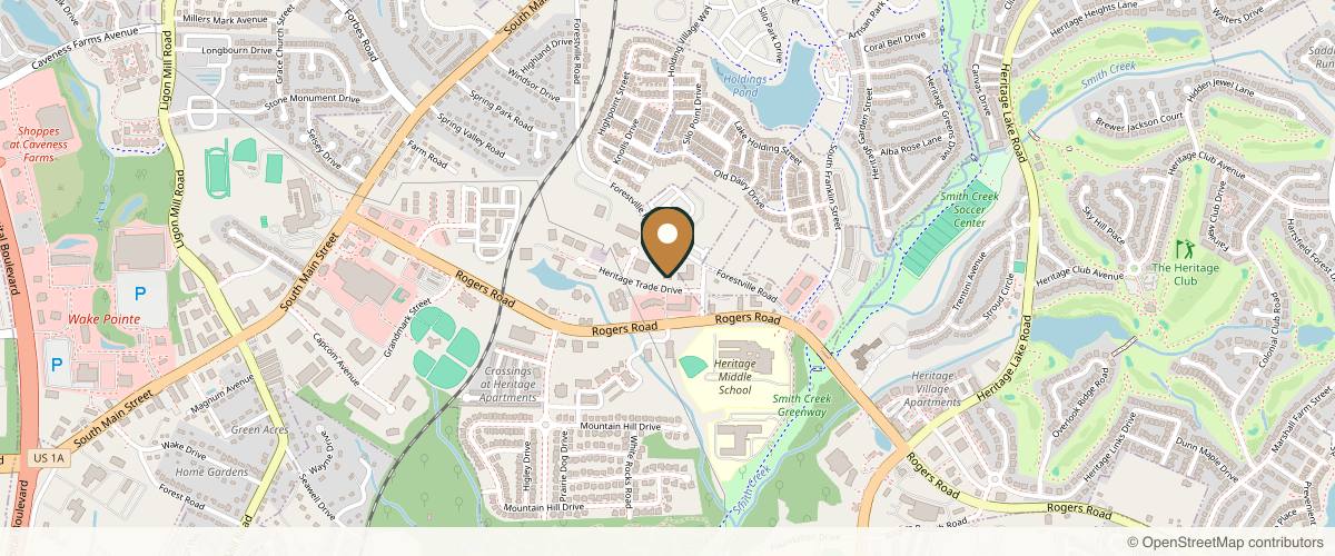 Map showing North Raleigh Plastic Surgery: Juan A. Ortiz, MD, FACS in Raleigh, North Carolina