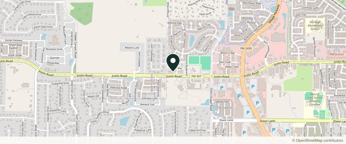 Map showing Northern Texas Facial & Oral Surgery in Flower Mound, Texas