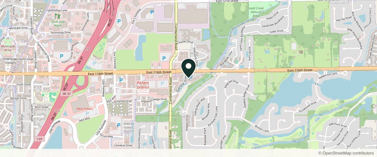 Map showing Northside Dermatology LLC in Indianapolis, Indiana