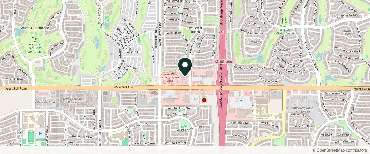 Map showing Northwest Valley Oral Maxillofacial & Facial Cosmetic Surgery in Surprise, Arizona
