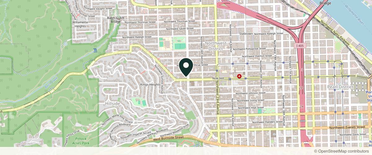 Map showing NW Dermatology Institute in Portland, Oregon