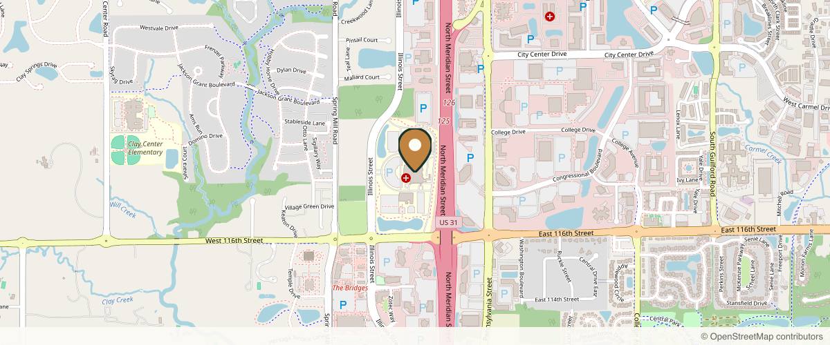 Map showing OA Facial Plastics in Carmel, Indiana