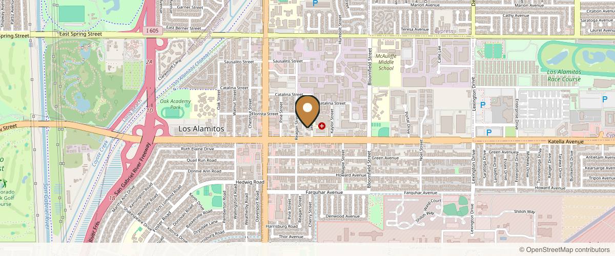 Map showing Ocean Plastic Surgery Center in Long Beach, California