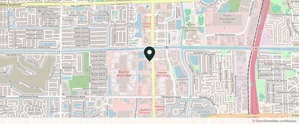 Map showing OCEANS Dermatology & Aesthetics in Delray Beach, Florida