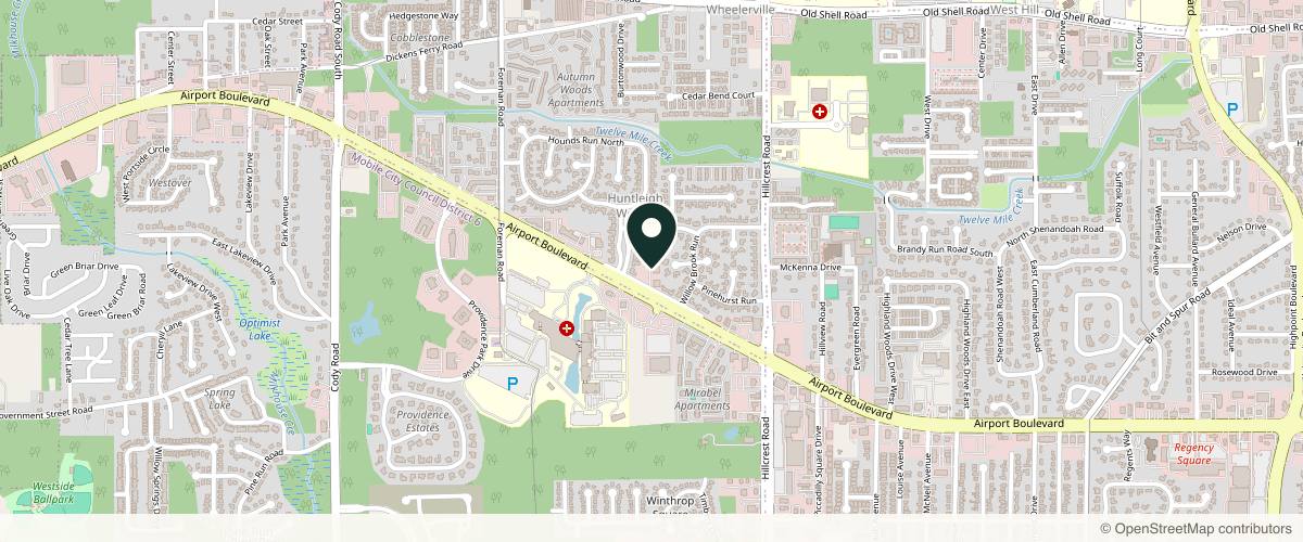 Map showing Oculo-Facial Consultants: Mark S. Brown, MD in Mobile, Alabama