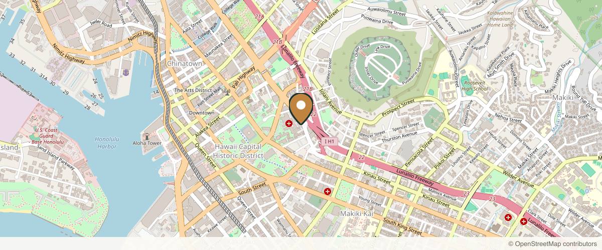 Map showing Oculofacial Plastic Surgery of Hawaii | Dr. Bradford W. Lee MD | Blepharoplasty Honolulu in Honolulu, Hawaii