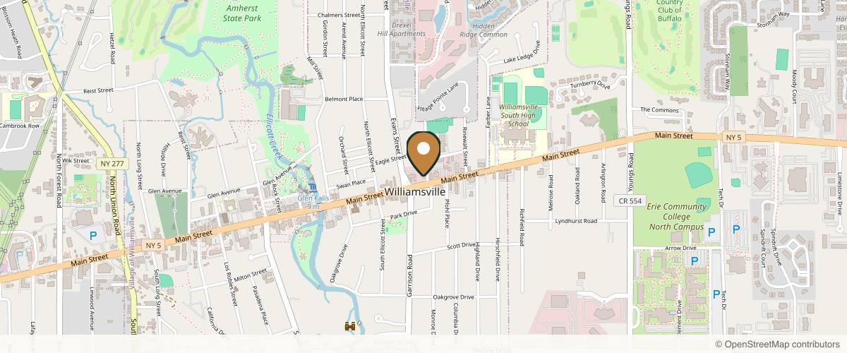 Map showing Oculofacial Plastic Surgery of WNY, Peter Emmett Hurley MD, MS in Buffalo, New York