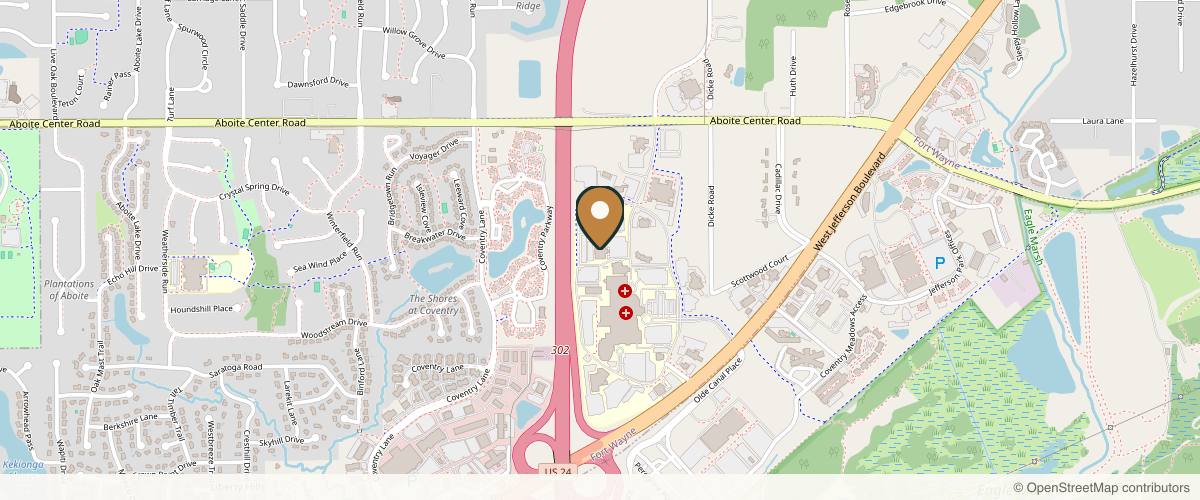 Map showing Ophthalmic Plastic Surgery, Inc.: Austin L Gerber, MD in Fort Wayne, Indiana