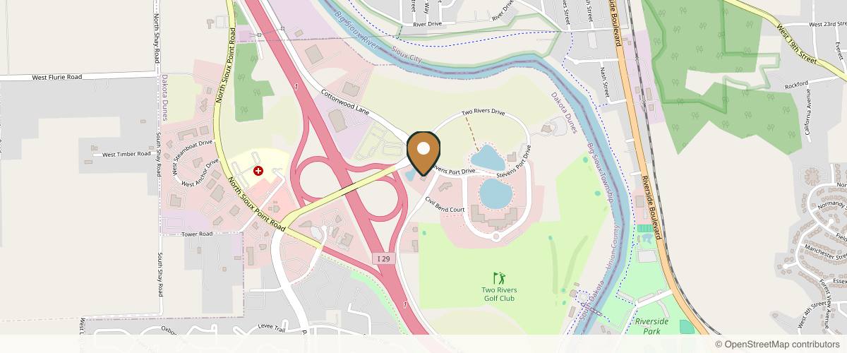Map showing Oral Surgery & Implant Specialists in Sioux City, Iowa