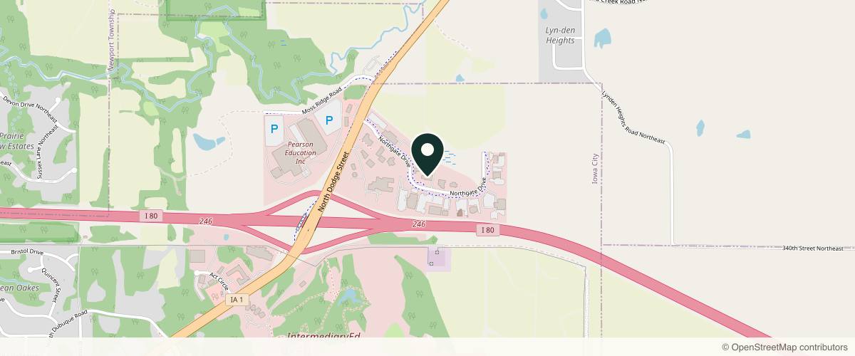 Map showing Oral Surgery Associates of Iowa City in Iowa City, Iowa