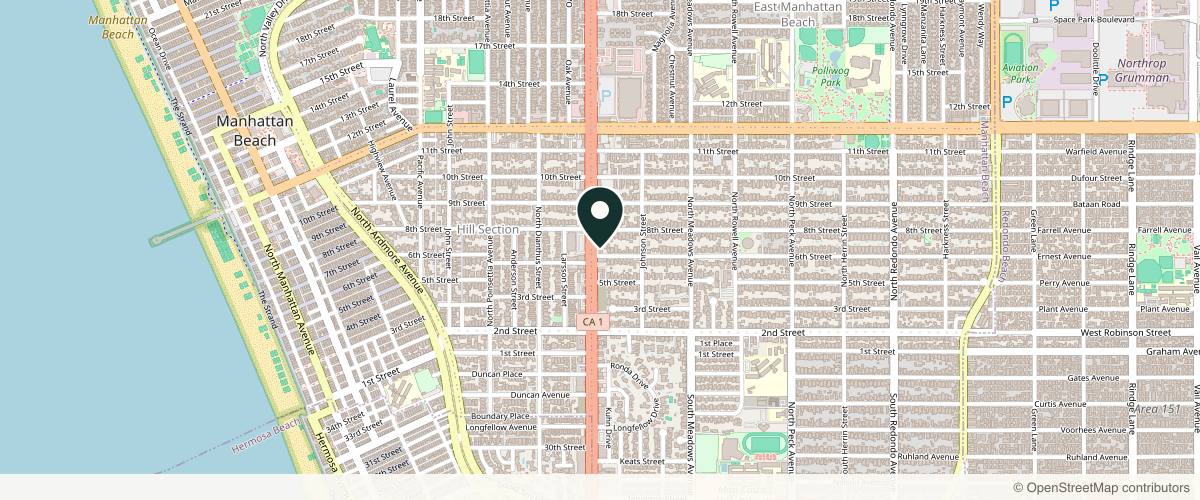 Map showing Oral Surgery Partners in Manhattan Beach, California