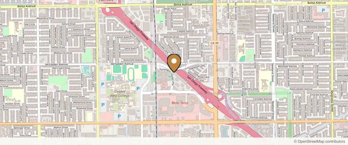 Map showing Orange County Cosmetic Surgery in Huntington Beach, California