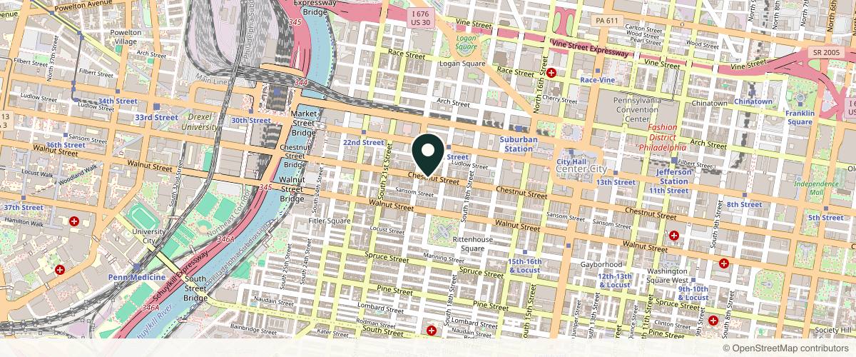 Map showing Oren Friedman, MD in Philadelphia, Pennsylvania