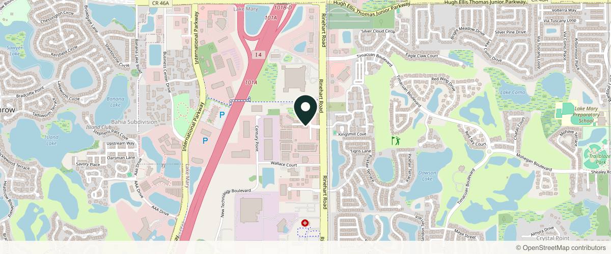 Map showing Orlando Dermatology Center in Orlando, Florida