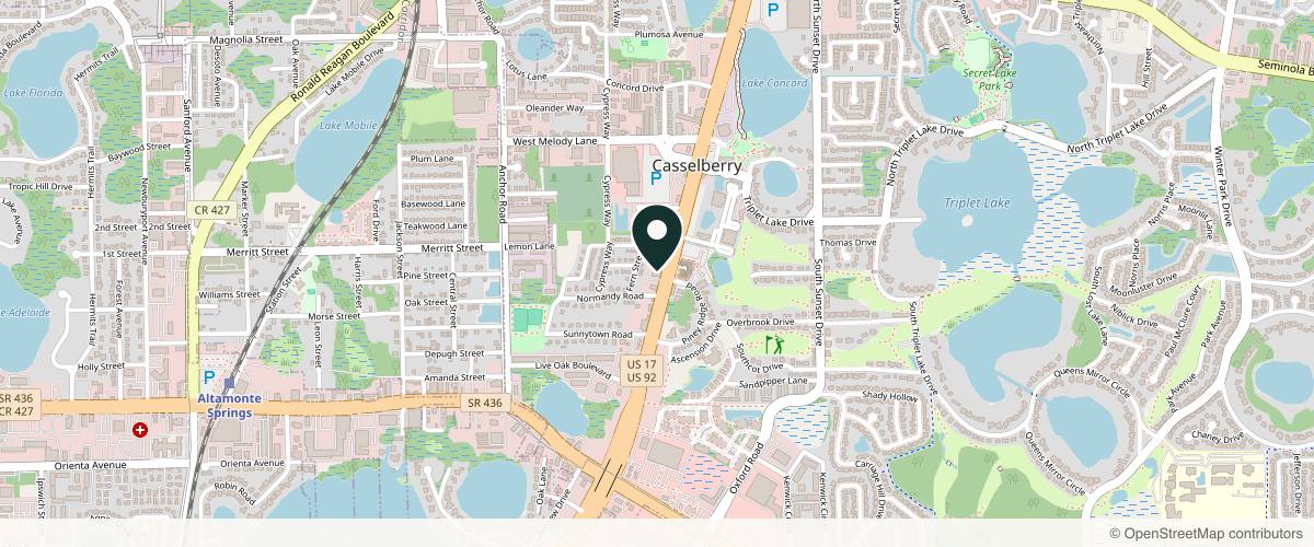 Map showing Orlando Dermatology Center in Orlando, Florida