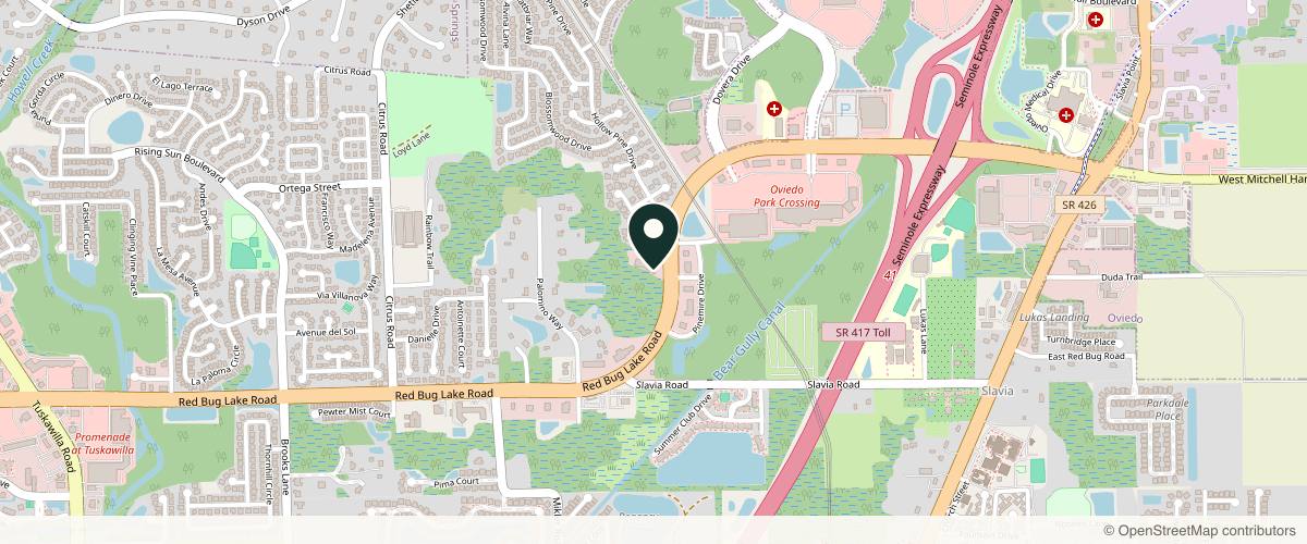 Map showing Orlando Dermatology Center in Orlando, Florida