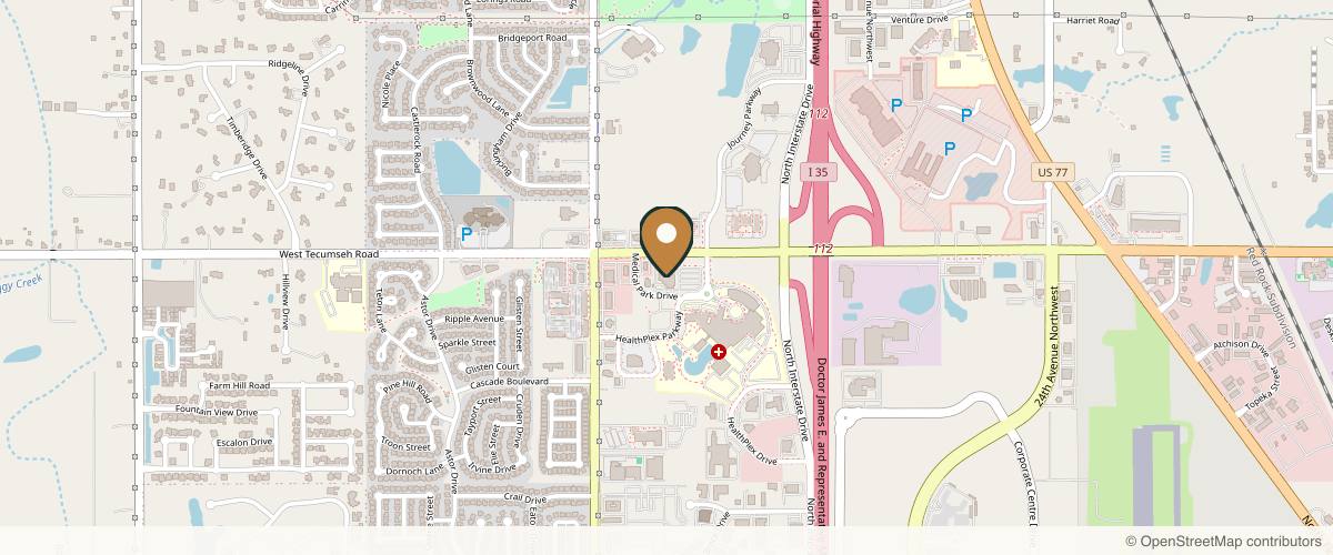 Map showing Ortho Central Surgery Center in Norman, Oklahoma