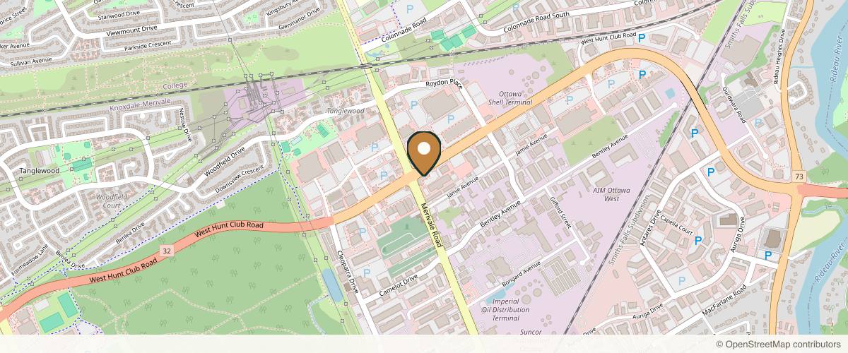 Map showing Ottawa Rhinoplasty & Facial Surgery - Dr. James Bonaparte, MD, MSc, FRCSC in Ottawa, Ontario