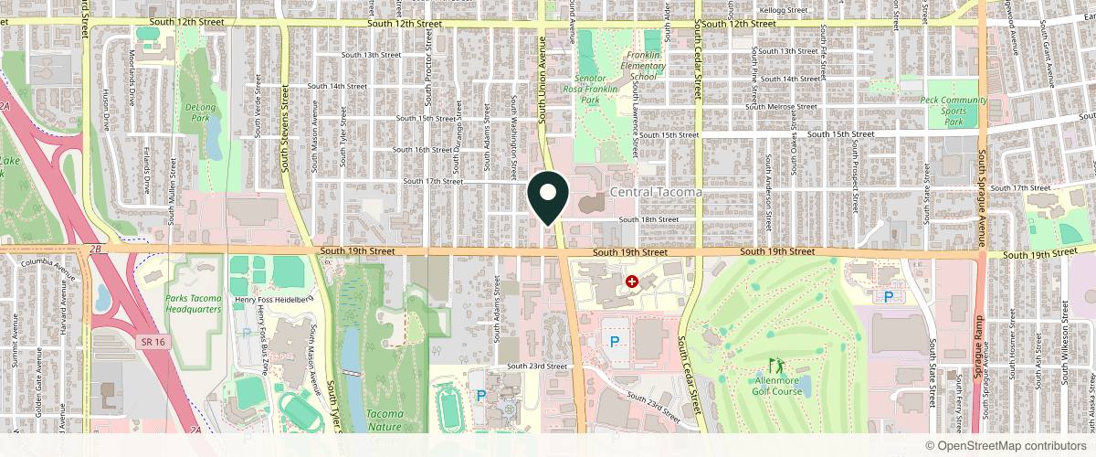Map showing Pacific Northwest Dermatology-Tacoma in Tacoma, Washington