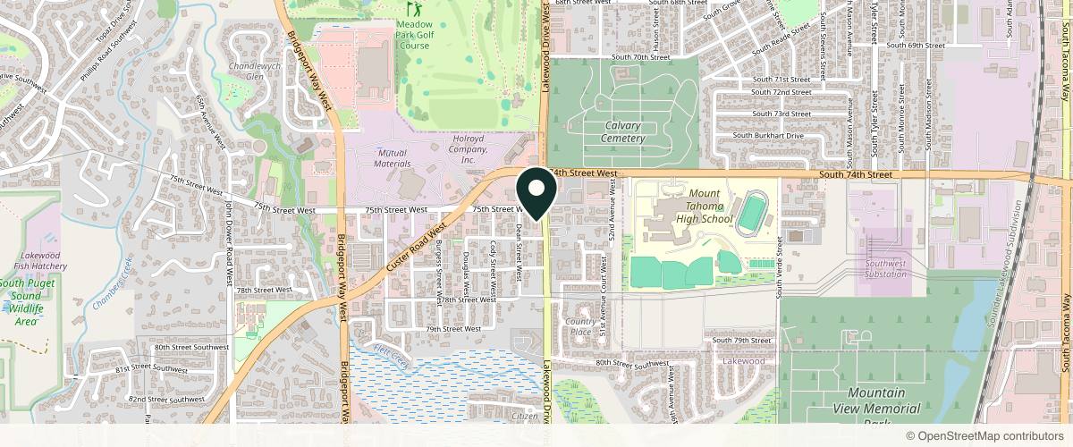 Map showing Pacific Northwest Dermatology in Tacoma, Washington