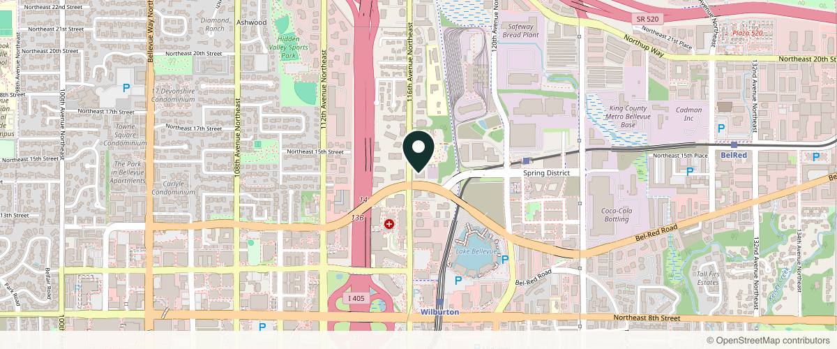 Map showing Pacific Oculofacial Plastic Surgery - Holly Chang MD FACS in Bellevue, Washington