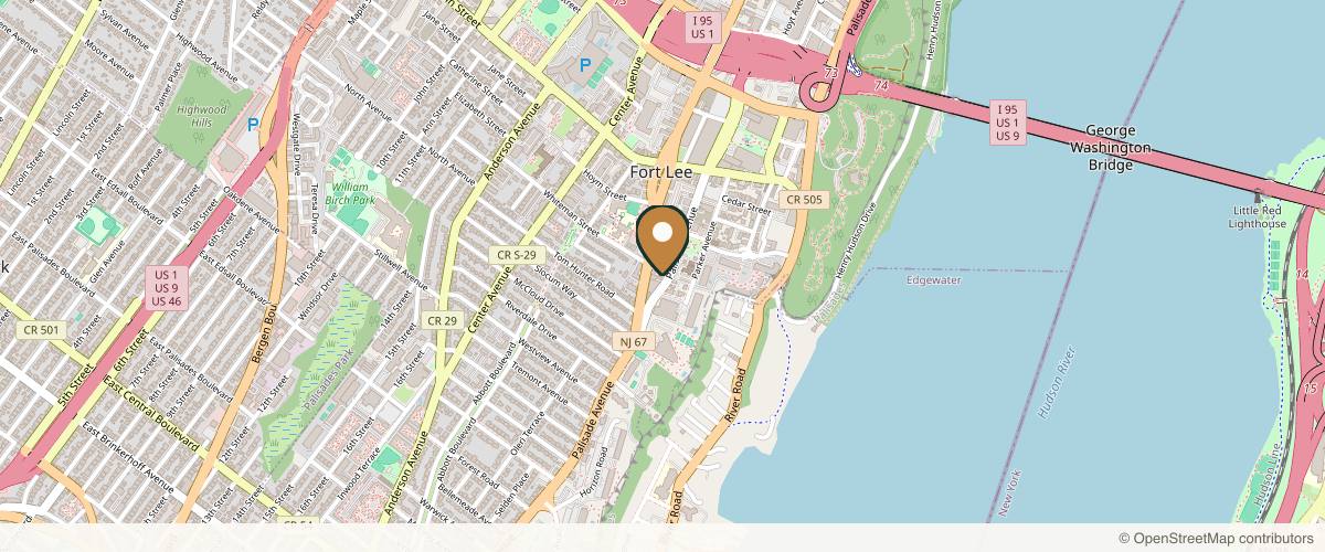 Map showing Palisade Plastic Surgery Associates, P.C. in Jersey City, New Jersey