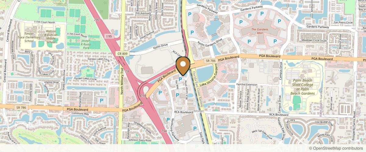 Map showing Palm Beach Facial Plastic Surgery in West Palm Beach, Florida