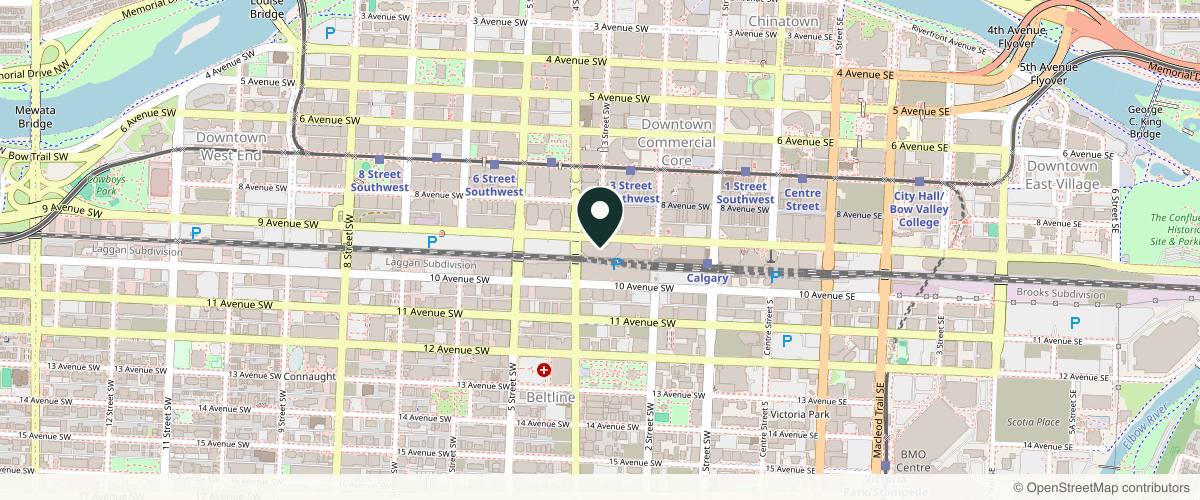 Map showing Papillon Medical Dermatology in Calgary, Alberta