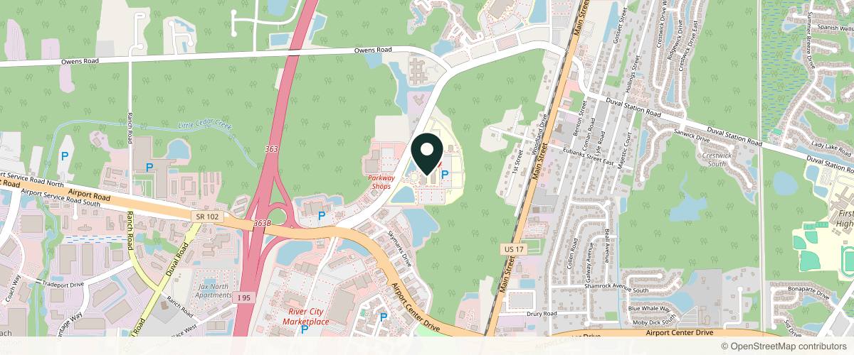 Map showing Park Avenue Dermatology in Jacksonville, Florida