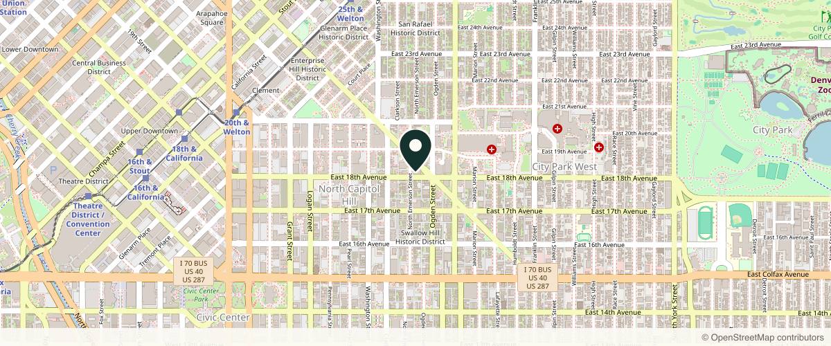 Map showing Park Avenue Oculoplastic Surgeons in Denver, Colorado