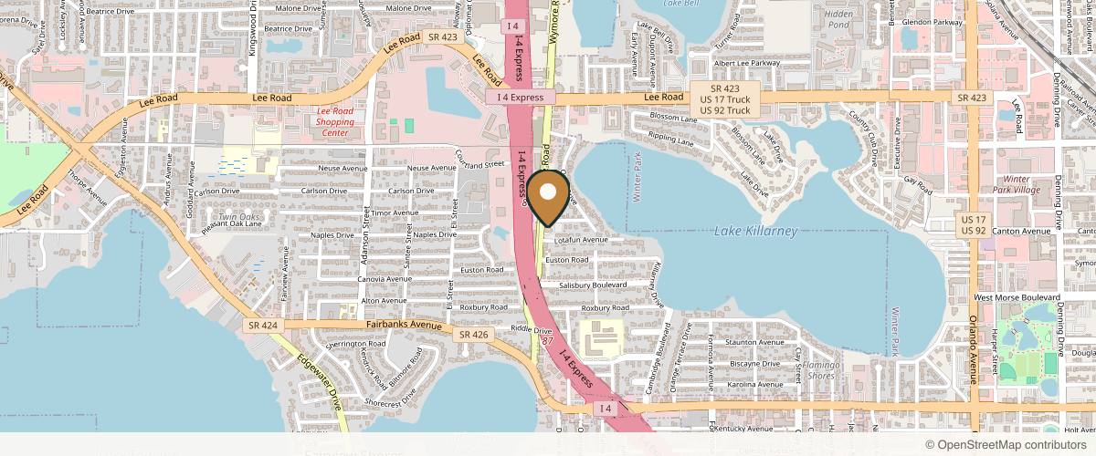 Map showing Park Avenue Plastic Surgery in Winter Park, Florida
