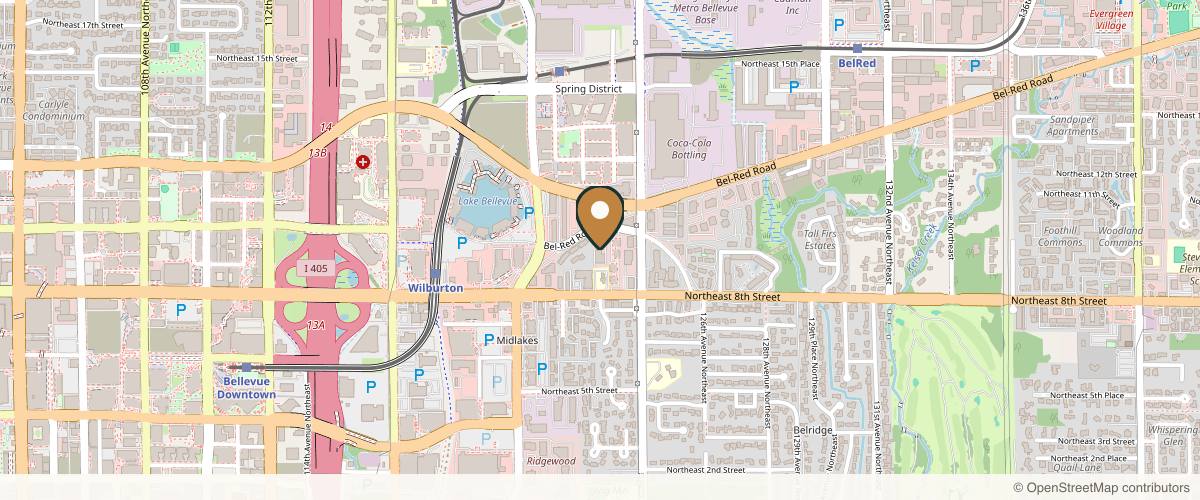 Map showing Partington Plastic Surgery and Laser Center in Bellevue, Washington