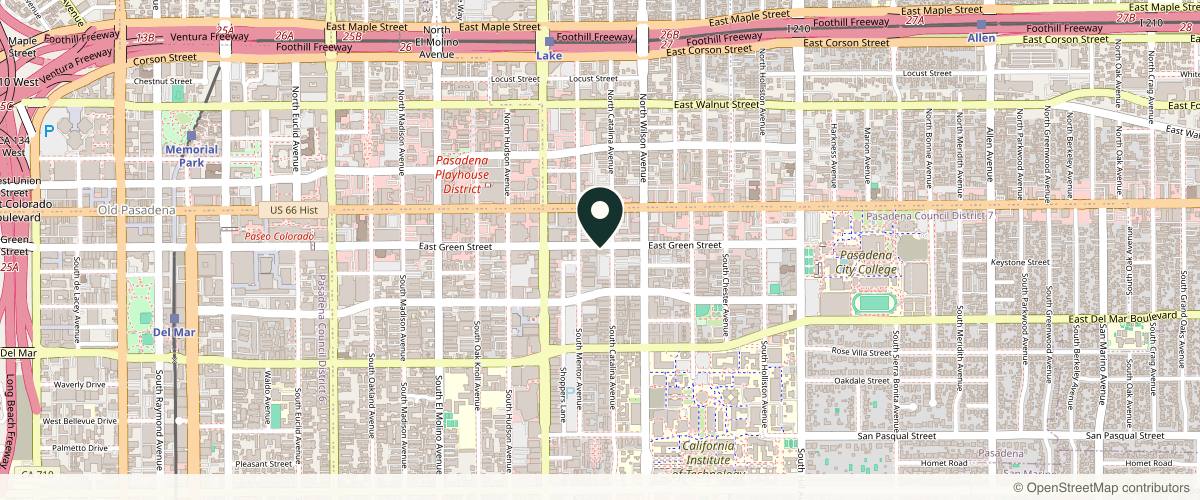 Map showing Pasadena Premier Dermatology in Pasadena, California
