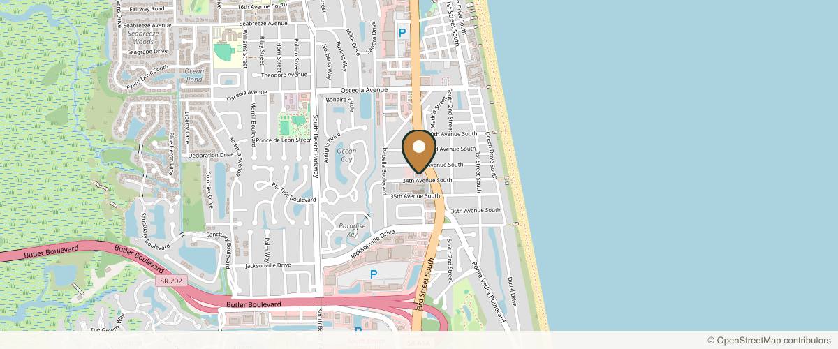 Map showing Patrick L. Basile, M.D. Plastic Surgery & Wellness in Jacksonville, Florida