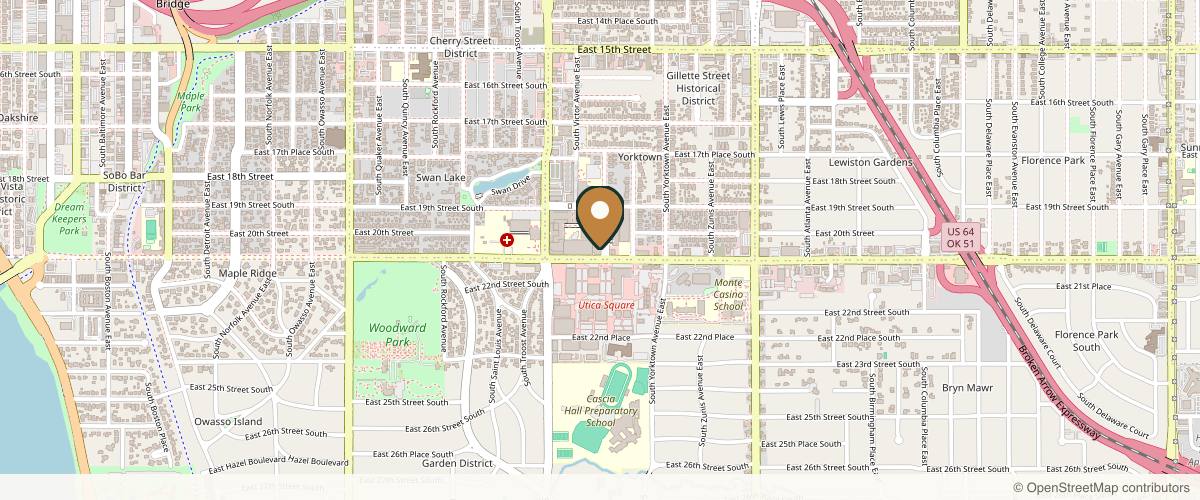 Map showing Patrick S. Collins, MD in Tulsa, Oklahoma