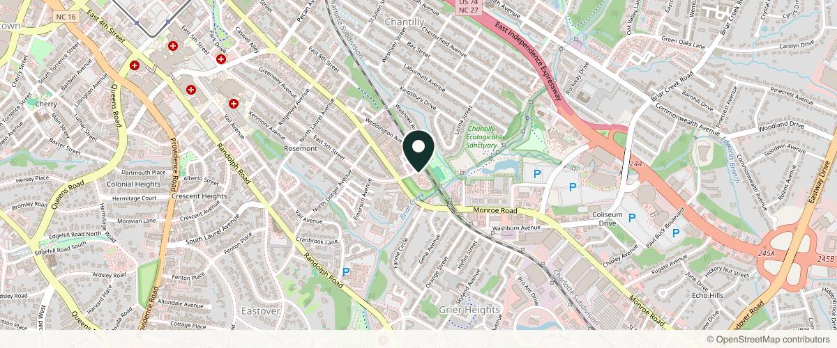 Map showing Paviol Dermatology and Aesthetics PHC in Charlotte, North Carolina