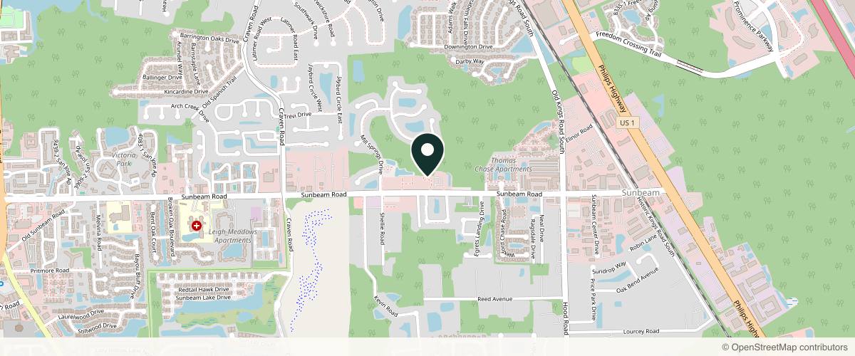 Map showing Pentel Dermatology & Cosmetics in Jacksonville, Florida