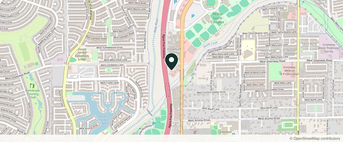Map showing Peoria Cosmetic Surgery in Surprise, Arizona