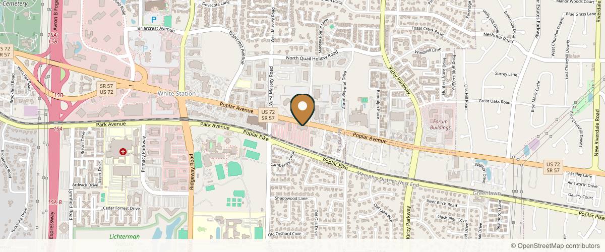 Map showing Peter A. Aldea, MD - Plastic Surgery in Memphis, Tennessee