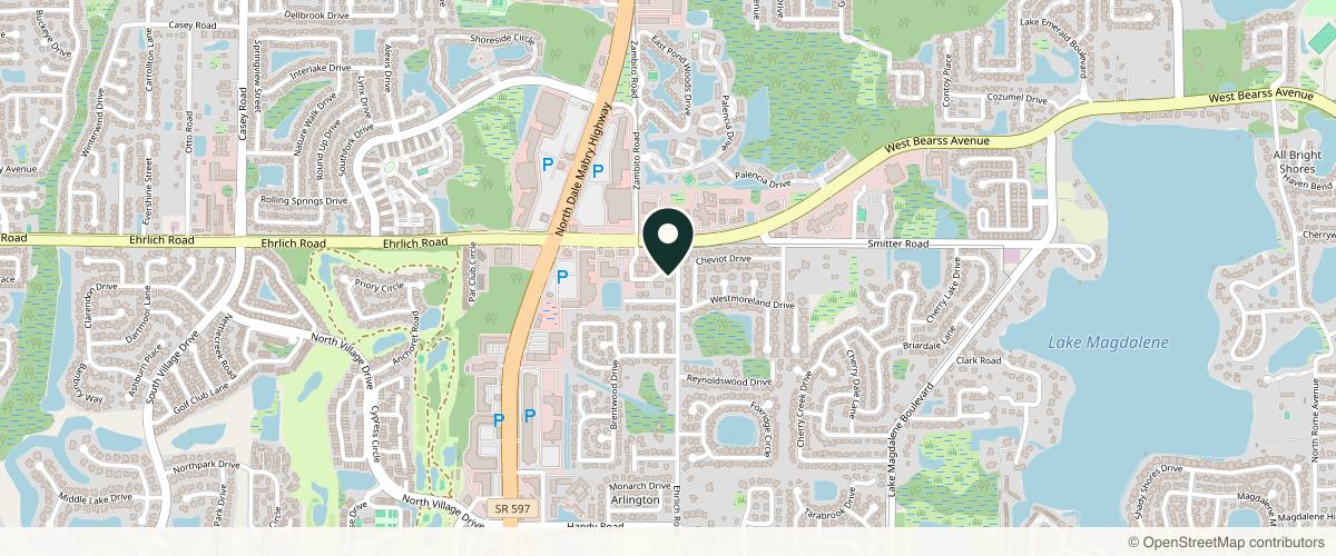 Map showing PHDermatology- Carrollwood in Tampa, Florida