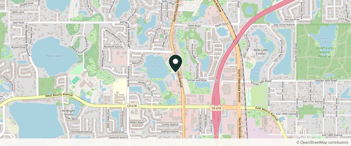 Map showing PHDermatology- Lutz, Formerly ForCare Dermatology in Tampa, Florida
