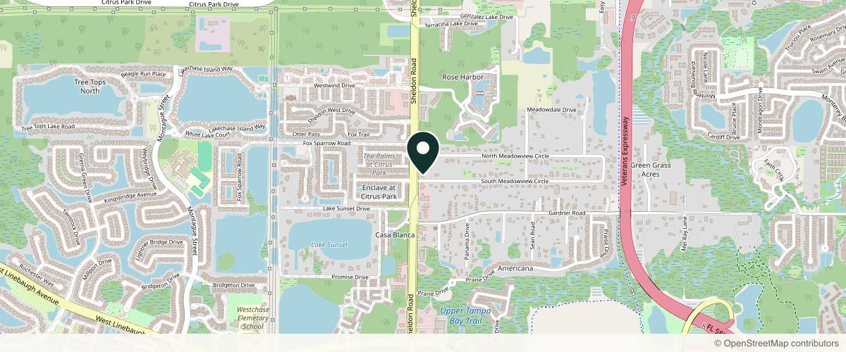 Map showing PHDermatology-Westchase in Tampa, Florida