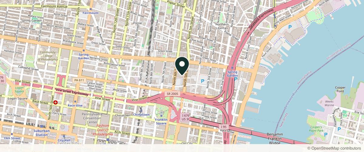 Map showing Philadelphia Oral & Maxillofacial Surgery in Philadelphia, Pennsylvania