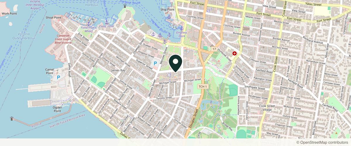 Map showing Philosophy MD in Victoria, British Columbia