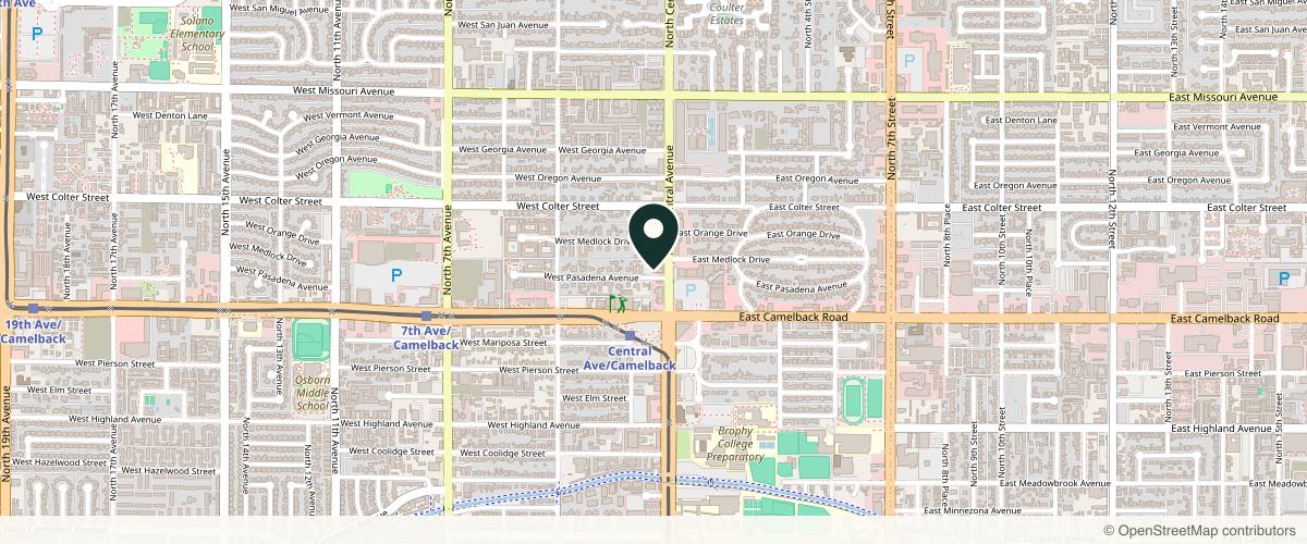 Map showing Phoenix Skin Medical Surgical Group in Phoenix, Arizona