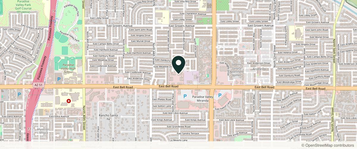 Map showing Phoenix Surgical Dermatology Group in Phoenix, Arizona